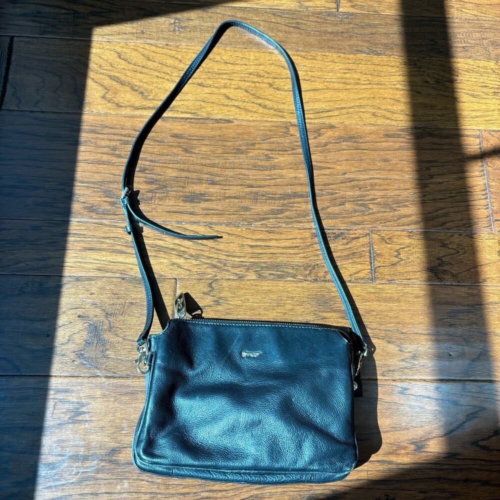 Paul Costelloe Black Leather Crossbody Essential Classic